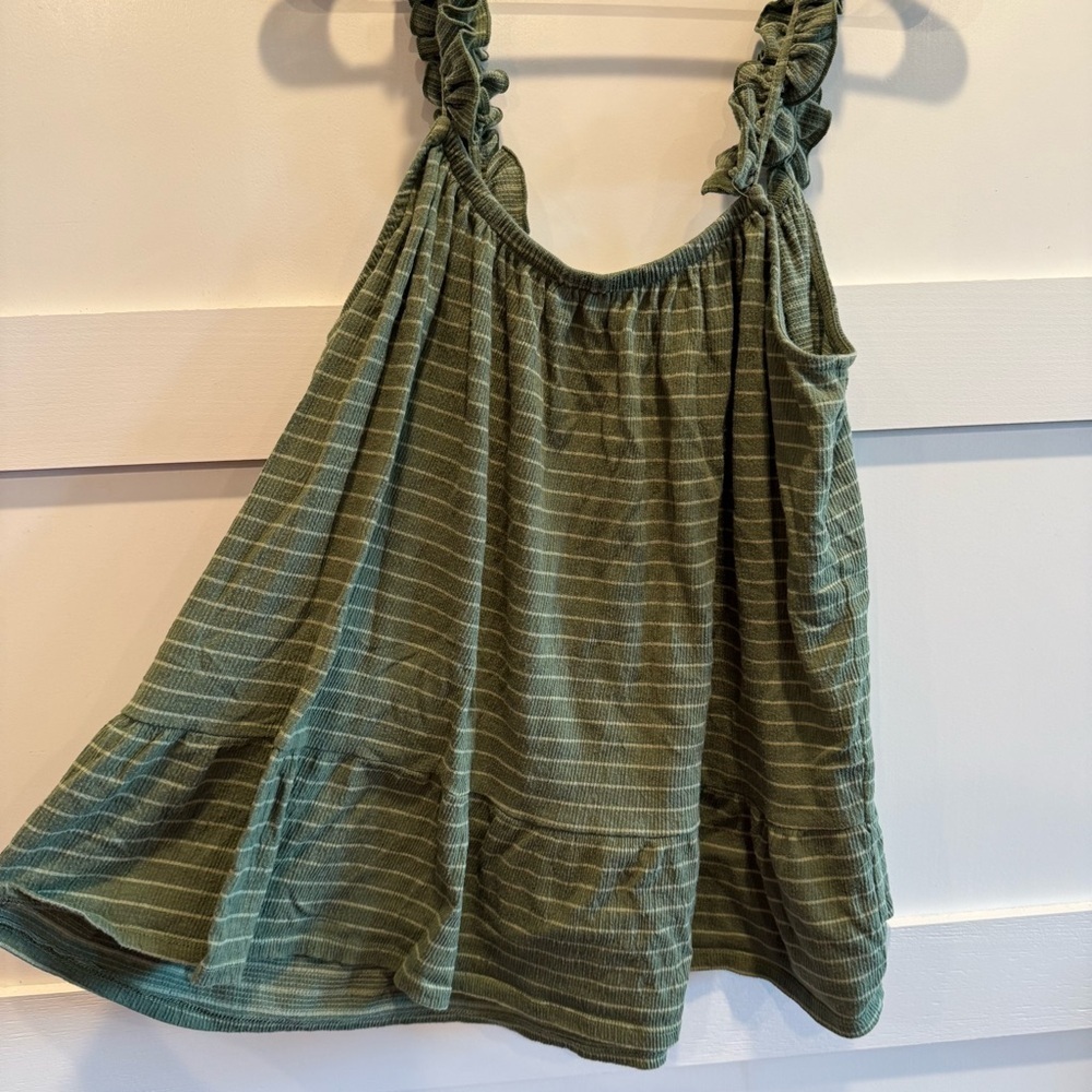 Time and Tru Olive Striped Tank Top - Picture 6 of 6